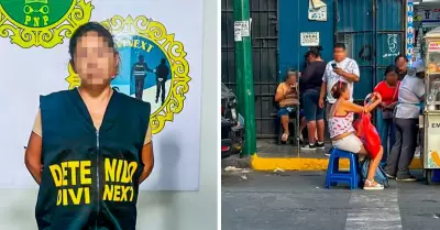 Prisi�n preventiva contra presunta cobradora de cupos en Gamarra