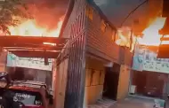 Feroz incendio en f�brica textil moviliza 11 unidades de bomberos en San Juan de Lurigancho