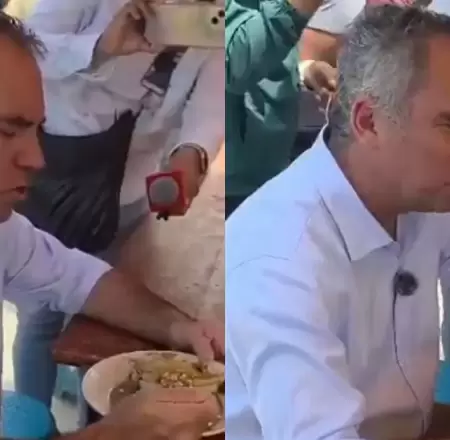 Rafael Belaunde Llosa pas� inc�modo momento al ingerir un caldo de cabeza.