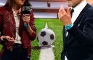 �Famoso DT de f�tbol en problemas?: Bes� a reportera EN VIVO para explicar pol�mica decisi�n del VAR