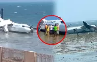 Avi�n con 50 pasajeros estrella en una playa tras falla mec�nica y todos sobreviven