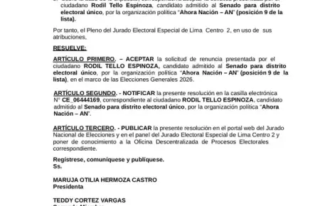 Ex procurador habr�a renunciado por razones personales