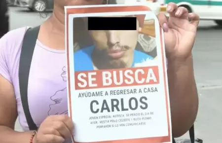 Familiares y vecinos participaron en la difusi�n de la b�squeda del joven, desap