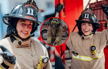 Mar�a Becerra vive en carne propia lo que es ser un bombero voluntario en Per�