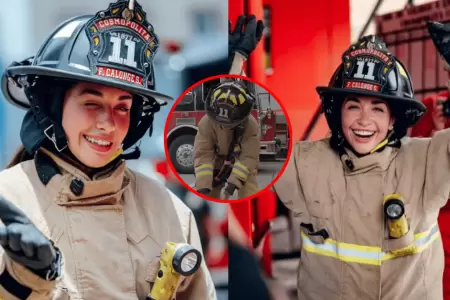 Mar�a Becerra vive en carne propia lo que es ser un bombero voluntario en Per�