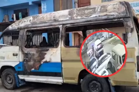 Falso repartidor incendia combi en Chorrillos