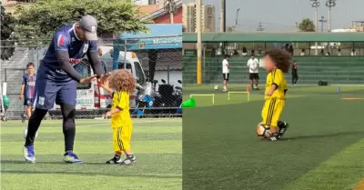 Hijo de Paolo Guerrero demuestra su habilidad para el f�tbol