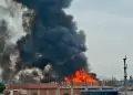 Lurigancho - Chosica: Incendio de grandes proporciones consume un almac�n en Huachipa