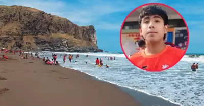 Labores de rescate contin�an en la playa San Pedro, en Chilca, donde el adolesce