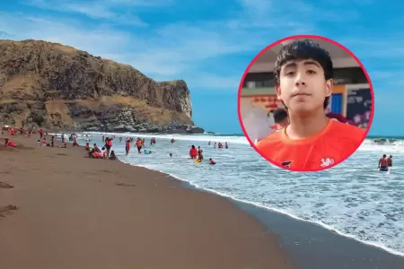Labores de rescate contin�an en la playa San Pedro, en Chilca, donde el adolesce
