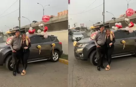 Hombre la regala camioneta a su enamorada por San Valent�n