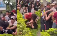 D�a de San Valent�n: Violenta pelea a golpes en carnavales en Lur�n desata CAOS en plena calle