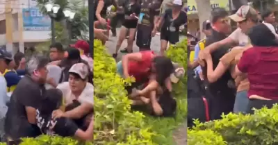 San Valent�n: Grupo de vecinos terminan a los golpes en carnavales en Lur�n.