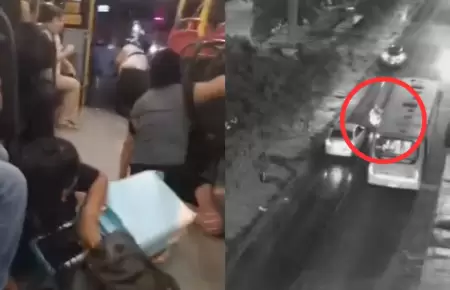 Pasajeros en p�nico tras ataque a bus en San Mart�n de Porres