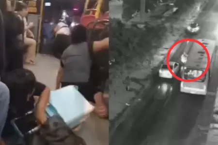 Pasajeros en p�nico tras ataque a bus en San Mart�n de Porres
