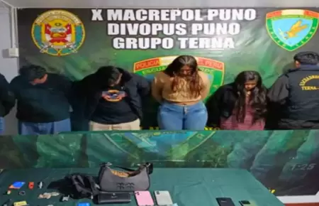 Cae la banda "Los Babys de Melgar" en Puno tras ser captados en robo infraganti.