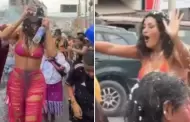 Michelle Soifer termina empapada y cubierta de pintura durante festejo de carnavales: "Destruida qued�"