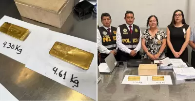 Fiscal�a inmoviliz� dos barras de oro valorizadas en m�s de 1 mill�n de d�lares