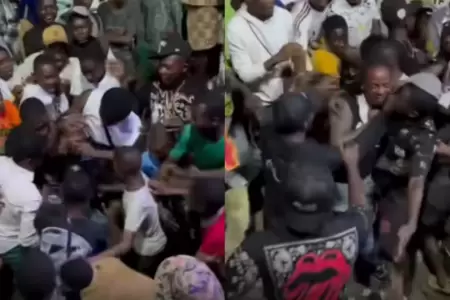 Rapero se lanza al p�blico y fans le roban hasta el micr�fono