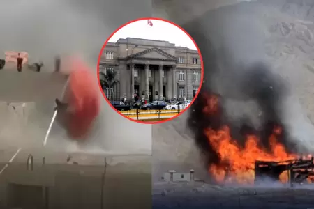 Soldados heridos en explosi�n en Pisco son trasladados a Lima.