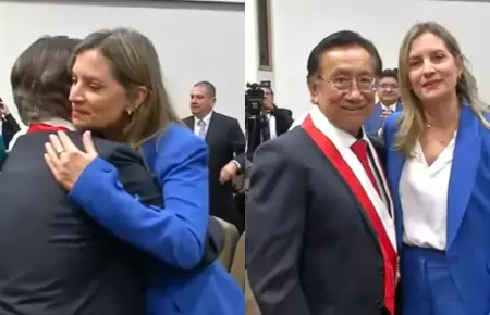 Jos� Mar�a Balc�zar y Maricarmen Alva comparten abrazo tras elecci�n presidencia