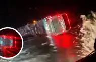 Bus de empresa Oltursa se volc� en plena Panamericana Sur por ca�da de huaico: Pasajeros temieron ser arrastrados