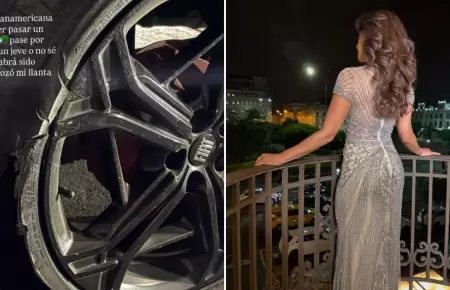 Tepha Loza pasa tremendo susto tras percance vehicular en la Panamericana