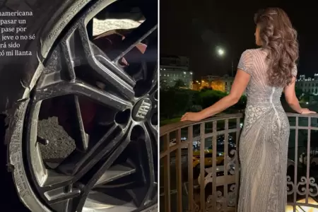 Tepha Loza pasa tremendo susto tras percance vehicular en la Panamericana