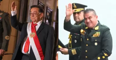 Jos� Balc�zar se re�ne con comandante general PNP �scar Arriola.