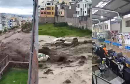 Desborde de torrenteras en Arequipa por lluvias intensas