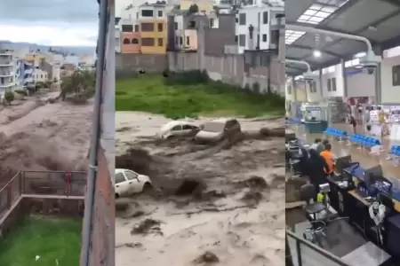 Desborde de torrenteras en Arequipa por lluvias intensas
