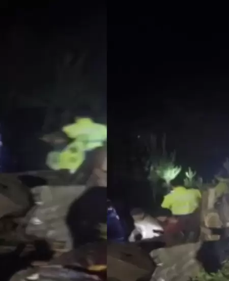 Bus cae a barranco en Carretera Central