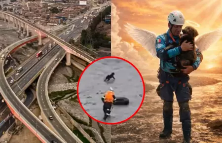 Restrigen tr�nsito de Linea Amarilla por rescate de PNP en r�o R�mac.