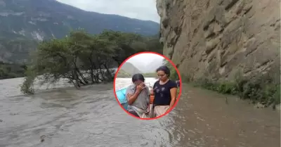 Madre y sus 2 hijos desaparecen al intentar cruzar el r�o Mara��n