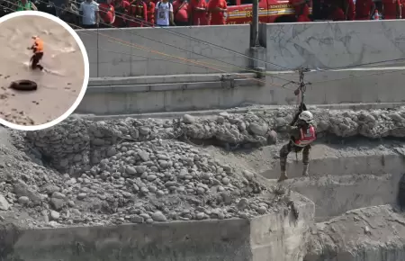 Reinician b�squeda de efectivo que fue arrastrado por el r�o R�mac