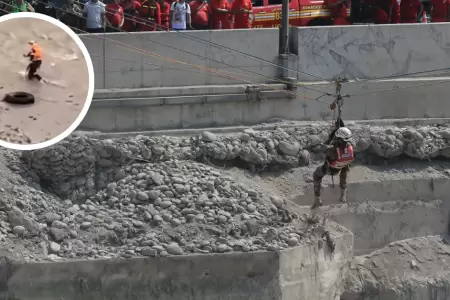 Reinician b�squeda de efectivo que fue arrastrado por el r�o R�mac