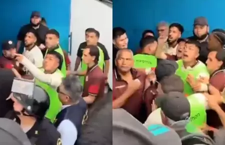 Jugadores de la U e hinchas de SC protagonizaron tenso cruce.