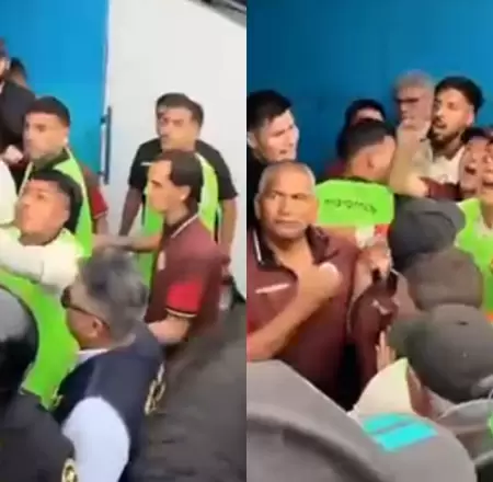 Jugadores de la U e hinchas de SC protagonizaron tenso cruce.