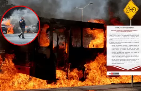 Canciller�a peruana emite alerta de seguridad a ciudadanos residentes en M�xico.