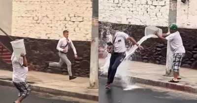 Misioneros mormones son ba�ados en carnavales