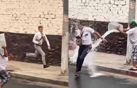 Misioneros mormones son ba�ados en carnavales