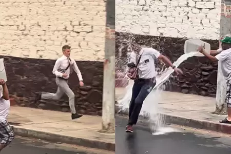 Misioneros mormones son ba�ados en carnavales