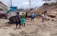 Pescadores de Talara afectados por las lluvias intensas: Embarcaciones terminaron colapsadas