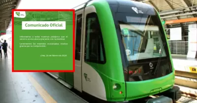 Metro de Lima reanuda sus servicios tras incidente