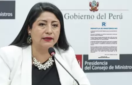 Renovaci�n Popular no dar� voto de confianza al gabinete de Denisse Miralles.