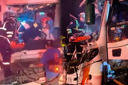 Choque entre dos buses en la v�a Bogot�-La Vega.