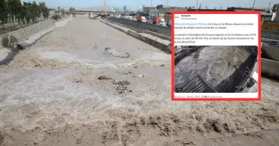 Senamhi report� incremento del caudal del r�o R�mac en Lima