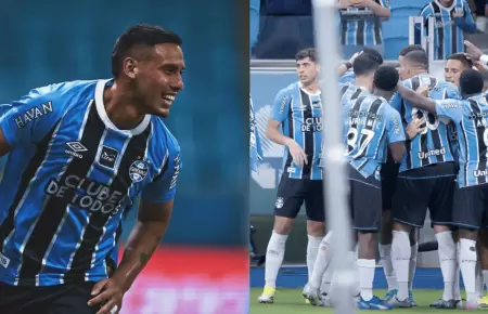 Erick Noriega anot� su primer gol en Gremio para el triunfo 2 a 1 ante Mineiro