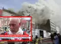 �Est� confinado! Bomberos apagan el incendio de grandes proporciones en almac�n de La Victoria
