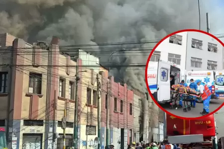 13 pacientes fueron afectadas tras incendio en almac�n en La Victoria